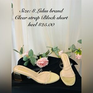 Lulu's Elegant Gold and Clear Block Heels